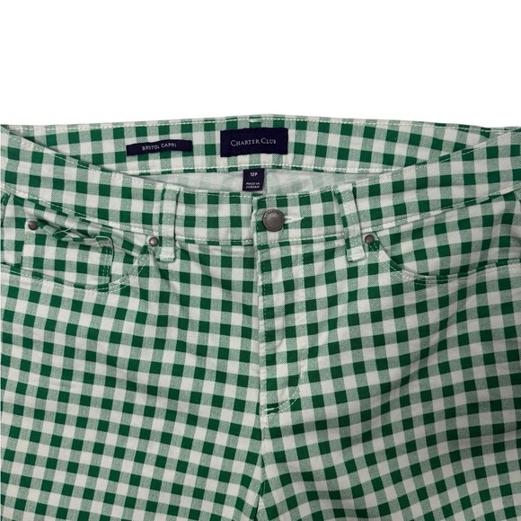 Charter Club Petite Printed Bristol Capri Jeans Bright Myrtle Size 12P - Picture 3 of 9